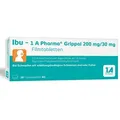 Produktbild: Ibu-1a Pharma Grippal 200 mg/30 mg Filmtabletten