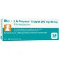 Produktbild: Ibu - 1 A Pharma Grippal 200 mg/30 mg Filmtabletten 20 St