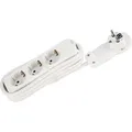 Produktbild: ChiliTec Schutzkontakt Steckdosenleiste 3 Fach 3600W 2m Kabel Weiß Flachstecker