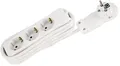 Produktbild: Schutzkontakt-Steckdosenleiste 3-fach 3600W, 2m Kabel, weiß, Flachstecker