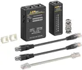 Produktbild: Goobay 93010 Netzwerk Kabeltester Set, Schwarz - zur Prüfung von CAT 5/6 Netzwer