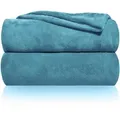 Produktbild: Wohndecke Kuscheldecke verschiedene Größen Farben, Gräfenstayn, warme Wolldecke, Sofadecke & Tagesdecke - Überwurf Sofa, Couch blau 130 cm x 150 cm