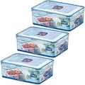 Produktbild: 3 x Schloss & LOCK 2.6L stapelbare Frischhaltedosen rechteckiger HPL826