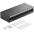 Produktbild: deleyCON 12 Port Patchpanel Gehäuse 1 HE für 14,9 mm x 17 mm Keystone Module mit z.B. RJ45 Koaxialstecker BNC F-Stecker Antennenstecker RJ-11 Cinch Klinke USB Toslink PS2 HDMI - Schwarz