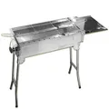 Produktbild: Edelstahl Mangal LBH 61x30x76 cm mit Kohlewanne Holzkohle-Grill Schaschlik BBQ