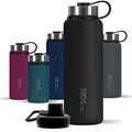 Produktbild: 720°DGREE Edelstahl Trinkflasche 1200ml “noLimit” - Hält 12h Heiß, 24h Kalt | Auslaufsicher bei Kohlensäure, BPA-Frei, Robust - Große Thermosflasche mit Sportdeckel für Sport, Fitness, Büro, Uni, Outdoor