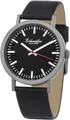 Produktbild: Eichmüller 1741-04 Armbanduhr Bahnhofsuhr schwarz Lederband 40 mm