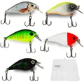 Produktbild: Zite Fishing Wobbler-Set - 5 Crank-Bait Kunst-Köder Barsch Hecht Zander 7g 5,5cm mit Rassel-Kugel in Köder-Box