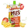 Produktbild: WUNDER Quetschie Mus 12 x 120g Mango Apfel Banane Pfirsich ohne Zuckerzusatz