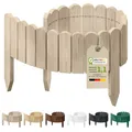 Produktbild: Floranica Rollborder Flexibler Holzzaun 100 x 10 cm Unbehandelt Beeteinfassung Deko für Gartenzaun Rasenkante Umzäunung Gartenzaun für Rasenflächen Hochbeete für Garten