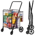 Produktbild: VEVOR Einkaufstrolley Einkaufswagen Klappbar 50 kg Belastbar, Einkaufsroller Handwagen Multifunktional , Shoppingtrolley Faltbar für Wäsche, Lebensmittel, Camping-Werkzeuge usw.