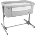 Produktbild: Babybett Kinderbett Beistellbett mit Schaukelfunktion inkl. Matratze Moskitonetz Transporttasche Höhenverstellbar Aluna Grau ib style®