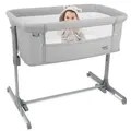 Produktbild: ib style Aluna 3in1 Beistellbett, Babybett, Zustellbett, weiche Matratze, 5-Fach Höhenverstellbar, Reisebett mit Tasche, Kinderbett mit Rollen, Wiege, für Zuhause und Unterwegs - Grau
