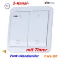 Produktbild: DWS-20T Funk-Wandsender mit Timer 2-Kanal kompatibel DIW-Funk, Intertechno learn