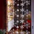 Produktbild: LED Vorhang Lichterkette Winter Deko Motiv Schneeflocken 75 LED Outdoor Fenster