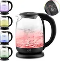 Produktbild: Glas Wasserkocher mit Temperatureinstellung 1,7 L,  2.200W LED Beleuchtung