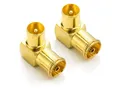 Produktbild: deleyCON deleyCON 90° IEC Winkeladapter Winkelstecker SET 2 Stück vergoldet SAT-Kabel
