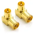 Produktbild: deleyCON 2x TV Adapter 90° Antennenkabel Adapter Winkelstecker Koax Adapter IEC