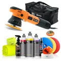 Produktbild: Poliermaschinen Set: ADBL D09125 Exzenter Poliermaschine + Koch Chemie Politur Set + Royal Pads Premium Polierpads + Dr. Wack Versiegelung für Lack- & Scheiben + Zubehör | 12-teilig