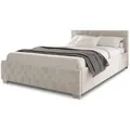 Produktbild: Polsterbett Nizza - Bettgestell Mit Lattenrost, Stauraum & Led Beleuchtung - Bett Mit Samtbezug & Chesterfield-steppung - 180x200 Cm Beige - Juskys