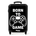 Produktbild: NoBoringSuitcases.com® Kinderkoffer Koffer Kinder Jungen Trolley Handgepäck Reisekoffer mit Rollen Geschenke - Zitat - Gaming - Controller - Koffer klein, 55x40x20