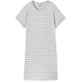 Produktbild: SCHIESSER Damen Nachthemd 95cm - Nachtwäsche, Kurzarm, Baumwolle, Muster Grau/Weiß 5XL