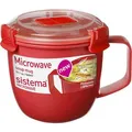Produktbild: Sistema Mikrowellengeschirr 1142, rot, aus Kunststoff, Suppentasse klein, mit Dampfventil, 0,565 Liter