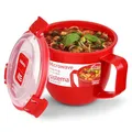 Produktbild: Sistema Microwave Suppentasse, klein | mikrowellengeeignete Frischhaltedose | 565 ml | BPA-frei | rotn
