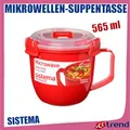 Produktbild: Sistema Mikrowellen-Suppentasse 565 ml rot 10,7 cm hoch spülmaschinenfest