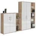 Produktbild: Mid.you Aktenschrank Office Edition - SW Set 4, Sonoma Eiche, Weiß Hochglanz, Holzwerkstoff, 12 Fächer, 257x186x33 cm, Made in Germany, erweiterbar, abschließbar, Arbeitszimmer, Aktenschränke