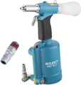 Produktbild: HAZET Blindniet- Pistole 9037N-2 I pneumatisch und hydraulisch mit 5 Mundstücken, Zugkraft: 14700 N, Nietengrößen von: 3,0-6,4 mm, Hublänge 15,8 mm I Werkzeug zum Setzen von Blindnieten
