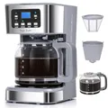 Produktbild: Taylor Swoden 950W Kaffeemaschine mit Timer,1.5L Filterkaffeemaschine 12 Tassen, Abschaltautomatik, Tropf-Stopp, Wiederverwendbarem Filter und Heizplatte, BPA-frei, Grau - Pewter