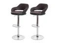 Produktbild: 2er-Set Barhocker MCW-F16, Barstuhl Tresenhocker Drehhocker, mit Lehne Kunstleder ~ braun-schwarz