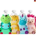 Produktbild: ChooMee Wiederverwendbare Baby Lebensmittel Quetschbeutel, 5 Unzen 4 Beutel