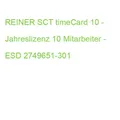 Produktbild: REINER SCT timeCard 10 - Jahreslizenz 10 Mitarbeiter - ESD 2749651-301
