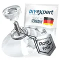 Produktbild: DIYexpert Saugnapf mit Gewinde aus Edelstahl | Made in Germany | [Ø 40 mm] [4 Stück] | Hochwertige Saugnäpfe für Camping und Auto | Ideal als Saugnapf Haken und Saugheber