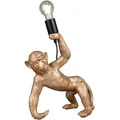 Produktbild: Tischleuchte Tischlampe Affe Goldfarben Schlafzimmerlampe Figur, Kabelschalter, 1x E27 Fassung, Lxbxh 31,5x17,5x35,5 Cm