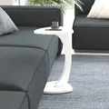 Produktbild: [en.casa] Beistelltisch Klinerg Couchtisch Sofatisch auf Rollen Laptoptisch C-Form Wohnzimmertisch Reuleaux-Dreieck Tischplatte 40 x 37 x 56 cm Abstelltisch Weiß