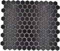 Produktbild: Hexagonale Sechseck Mosaik Fliese Keramik mini schwarz matt Duschrückwand Fliesenspiegel Wandfliese Badfliese - MOS11A-0311