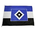Produktbild: Hamburger SV HSV Fahne Hissfahne Flagge ** Blau-Weiß-Schwarz ** in 180 x 120 cm; mit Karabiner