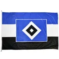 Produktbild: HSV Hissfahne Blau Weiss Schwarz Hamburger SV Fahne HSV Logo 120x180 Fanartikel
