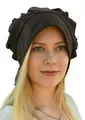 Produktbild: Battle-Merchant Mittelalter Haube mit gelegten Falten für Damen - Damenhaube - Mittelalterhaube - Kopfbedeckung (Braun)