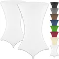 Produktbild: Gräfenstayn 2er-Set Stretch Stehtischhusse Diana mit Öko-Tex Siegel, Verstärkung im Fußbereich, in vielen Farben und Größen Ø60-65cm / Ø70-75cm / Ø80-85cm (Weiß, Ø60-65cm)