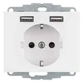 Produktbild: BERKER Steckdose SCHUKO/USB, K.1, polarweiß 48037009