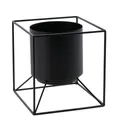 Produktbild: Spetebo Blumentopf Blumentopf im Halter 19x18x18 cm - schwarz (Packung, 1 St., Pflanzenständer), Moderner Blumentopf Ständer aus Metall