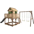 Produktbild: Spielturm, Braun, Grau, Grün, Holz, Hemlocktanne, 613x291x277 cm, EN 71, CE, FSC 100%, Outdoor Spielzeug, Spieltürme