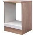 Produktbild: Flex-Well Exclusiv Herdumbauschrank Valero 60cm Hochglanz Weiß-Sono. Eiche