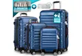 Produktbild: monzana Kofferset, Koffer Zwillingsrollen Zahlenschloss Waage Gurt Reisekoffer Blau