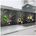 Produktbild: Rodnik Küchenrückwand Gewürze, ABS-Kunststoff Platte Monolith in DELUXE Qualität mit Direktdruck schwarz 300 cm x 60 cm