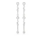 Produktbild: Swarovski Constella Drop-Ohrhänger, Weiße und Rhodinierte Ohrringe mit Kristallperlen und Swarovski Zirkonia in Verschiedenen Größen, Größe: 6 x 0.5 cm